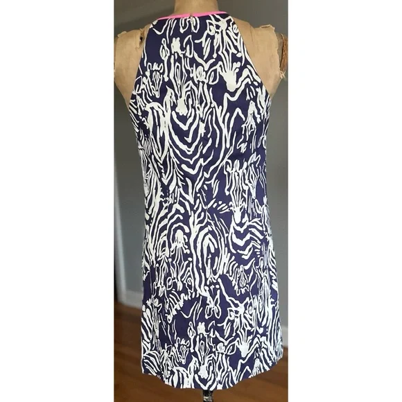 Lilly Pulitzer Navy Blue Pink Terry Shift Dress 4 - Picture 2 of 16